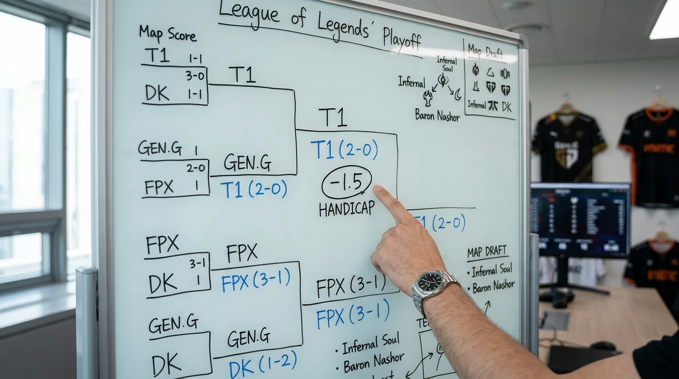 Hándicap asiático en apuestas de LoL con ventaja de mapas